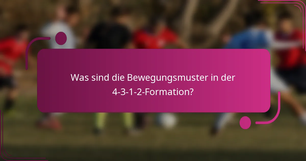 Was sind die Bewegungsmuster in der 4-3-1-2-Formation?