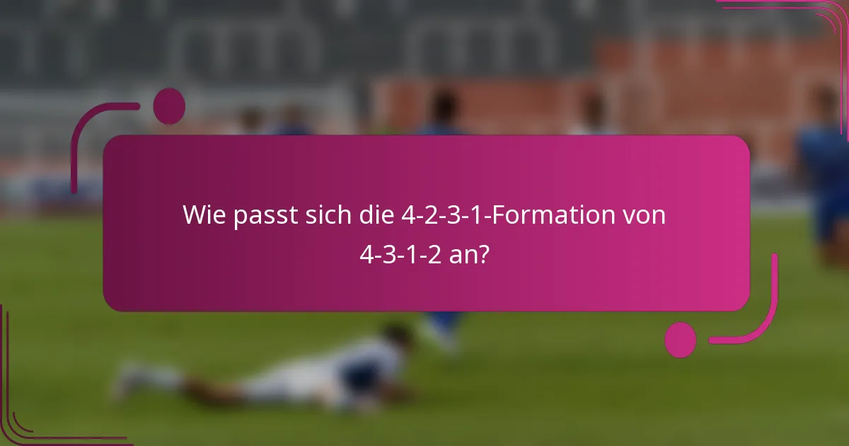 Wie passt sich die 4-2-3-1-Formation von 4-3-1-2 an?